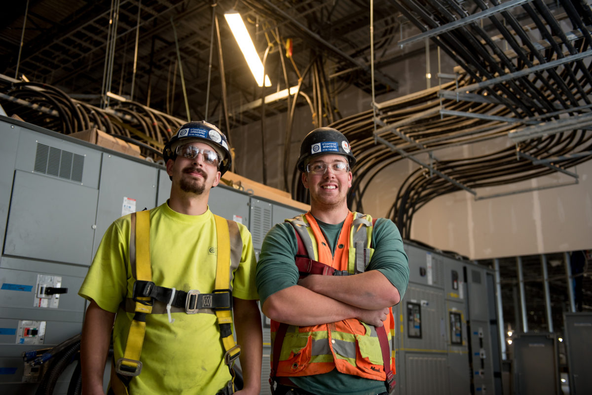 Employees with Electrical Panel